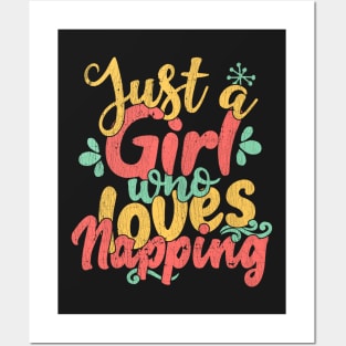 Just A Girl Who Loves Napping Gift graphic Posters and Art